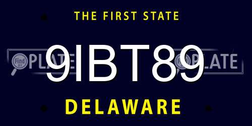 9IBT89 Delaware License Plate