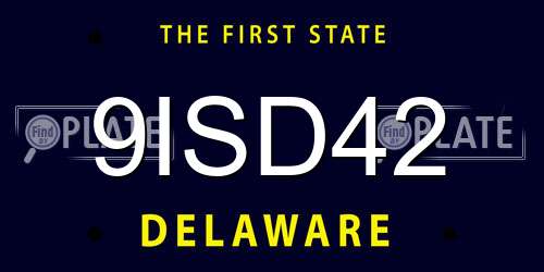 9ISD42 Delaware License Plate