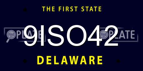 9ISO42 Delaware License Plate