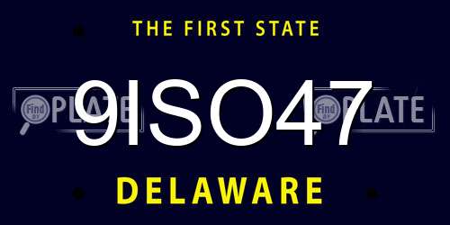 9ISO47 Delaware License Plate
