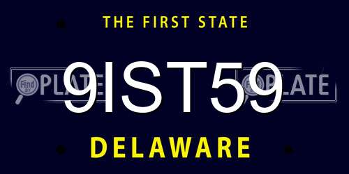 9IST59 Delaware License Plate
