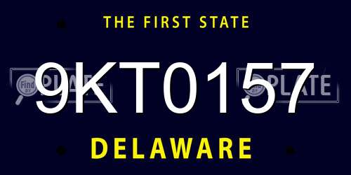 9KT0157 Delaware License Plate