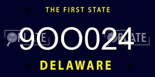 9OO024 Delaware License Plate