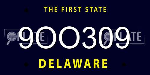 9OO309 Delaware License Plate