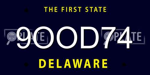 9OOD74 Delaware License Plate