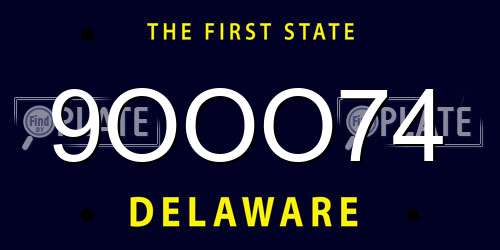 9OOO74 Delaware License Plate