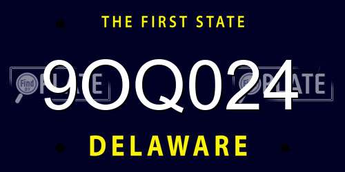 9OQ024 Delaware License Plate