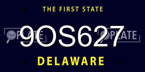 9OS627 Delaware License Plate