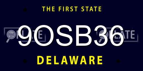 9OSB36 Delaware License Plate
