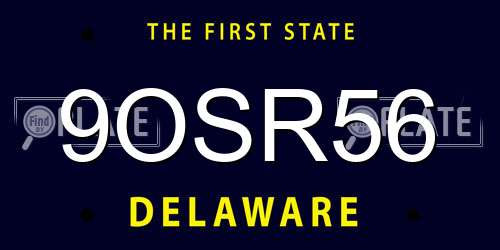 9OSR56 Delaware License Plate
