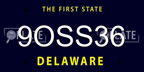 9OSS36 Delaware License Plate