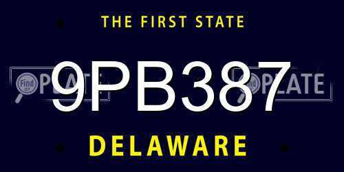 9PB387 Delaware License Plate