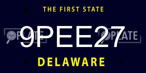 9PEE27 Delaware License Plate