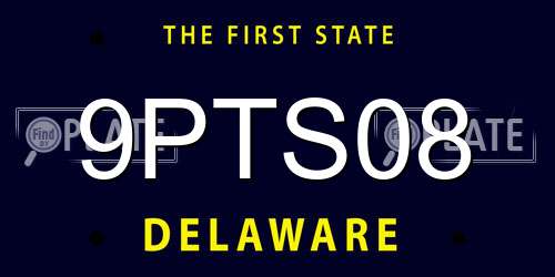 9PTS08 Delaware License Plate