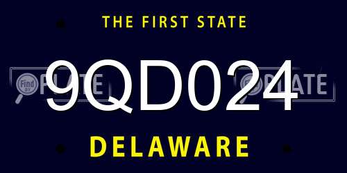 9QD024 Delaware License Plate
