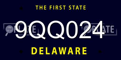 9QQ024 Delaware License Plate
