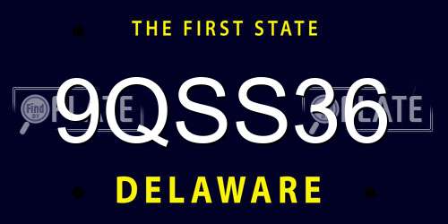9QSS36 Delaware License Plate