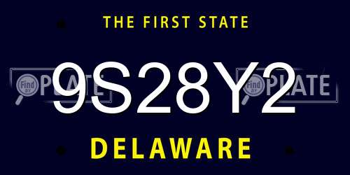 9S28Y2 Delaware License Plate