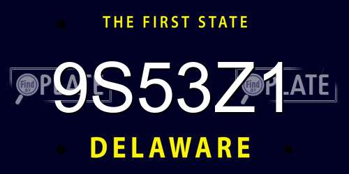 9S53Z1 Delaware License Plate