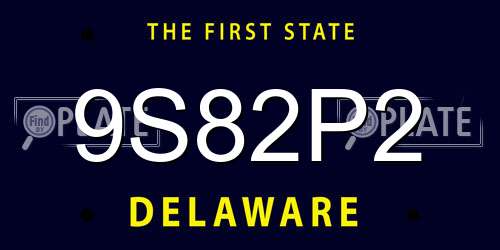 9S82P2 Delaware License Plate