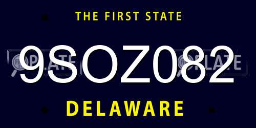 9SOZ082 Delaware License Plate