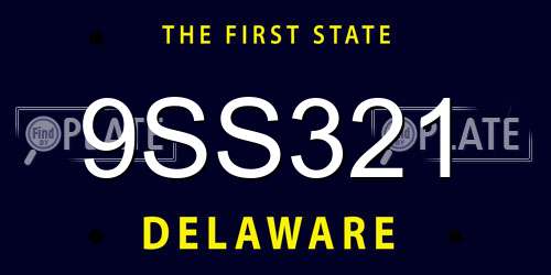 9SS321 Delaware License Plate