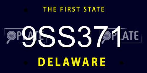 9SS371 Delaware License Plate