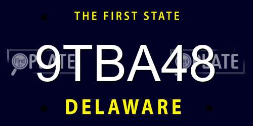 9TBA48 Delaware License Plate