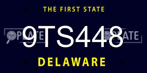 9TS448 Delaware License Plate