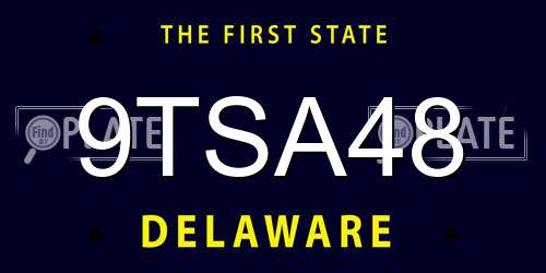 9TSA48 Delaware License Plate