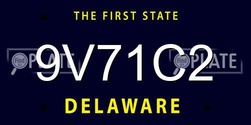 9V71C2 Delaware License Plate