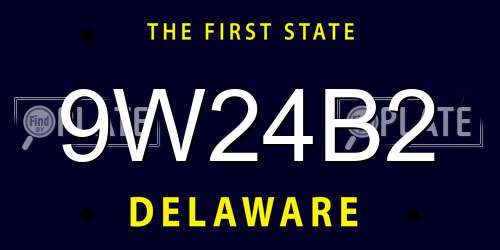 9W24B2 Delaware License Plate