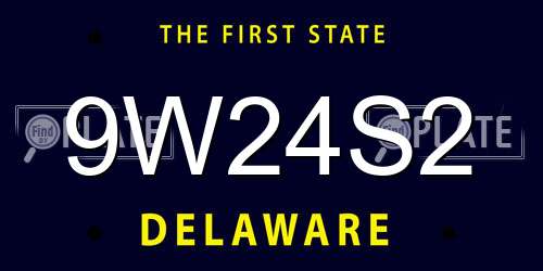9W24S2 Delaware License Plate