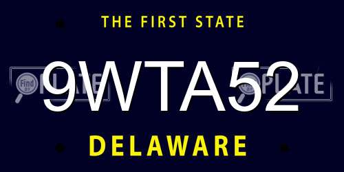 9WTA52 Delaware License Plate