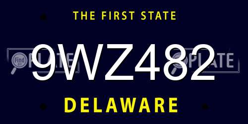 9WZ482 Delaware License Plate