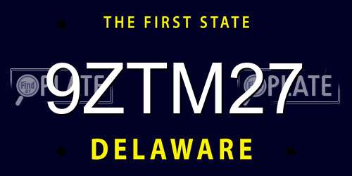 9ZTM27 Delaware License Plate