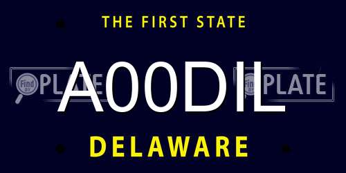 A00DIL Delaware License Plate