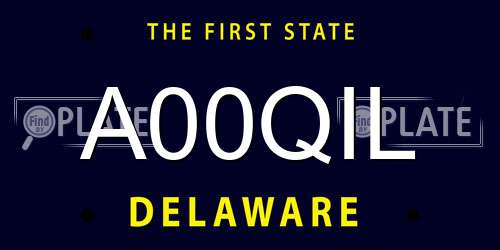 A00QIL Delaware License Plate