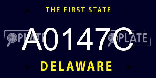 A0147C Delaware License Plate