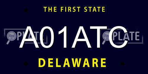 A01ATC Delaware License Plate