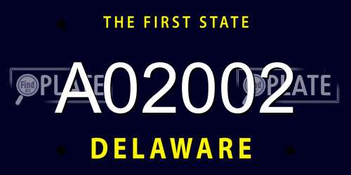 A02002 Delaware License Plate
