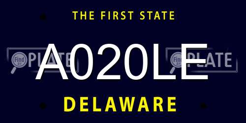 A020LE Delaware License Plate