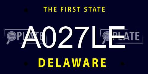 A027LE Delaware License Plate