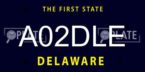 A02DLE Delaware License Plate