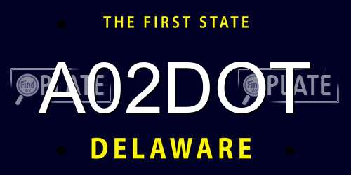 A02DOT Delaware License Plate
