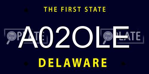 A02OLE Delaware License Plate