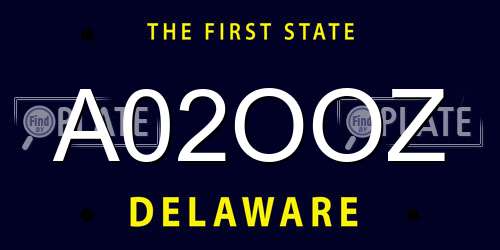 A02OOZ Delaware License Plate