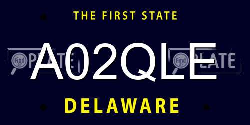 A02QLE Delaware License Plate