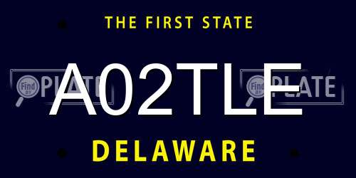 A02TLE Delaware License Plate