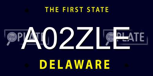 A02ZLE Delaware License Plate